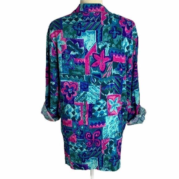 Vintage 90s Rampage Oversized Blazer Jacket M Blue - Picture 6 of 7